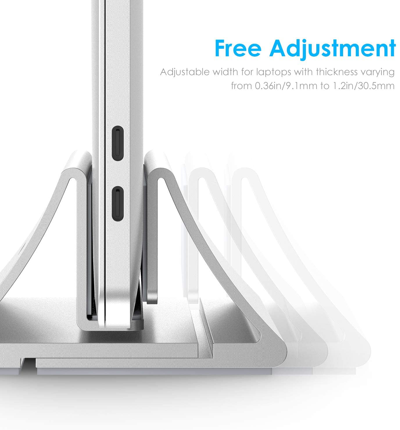 Aluminum Space-Saving Vertical Desktop Stand for MacBook Air/Pro Laptop 