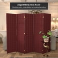 thumbnail image 6 of Red Lantern 6 ft. Tall Woven Fiber Folding Screen - Red and Black - 5 Panel, 6 of 6