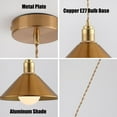 thumbnail image 6 of Vintage Gold Metal Pendant Lighting for Kitchen Sink, Retro Industrial Style Pendant Light Fixture for Above Sink, Farmhouse Pendant Lamp, Simple American Pendant Light for Kitchen Bar, 6 of 7