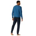 thumbnail image 3 of UNCOVER by SCHIESSER Pijama para hombre, conjunto de 2 piezas - largo, cuello redondo, algodón, liso/estampado Azul S (Small), 3 of 6