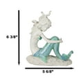 thumbnail image 3 of Nautical Capiz Blue Tailed Siren Mermaid Ariel Sitting On Sea Floor Statue Decor, 3 of 10