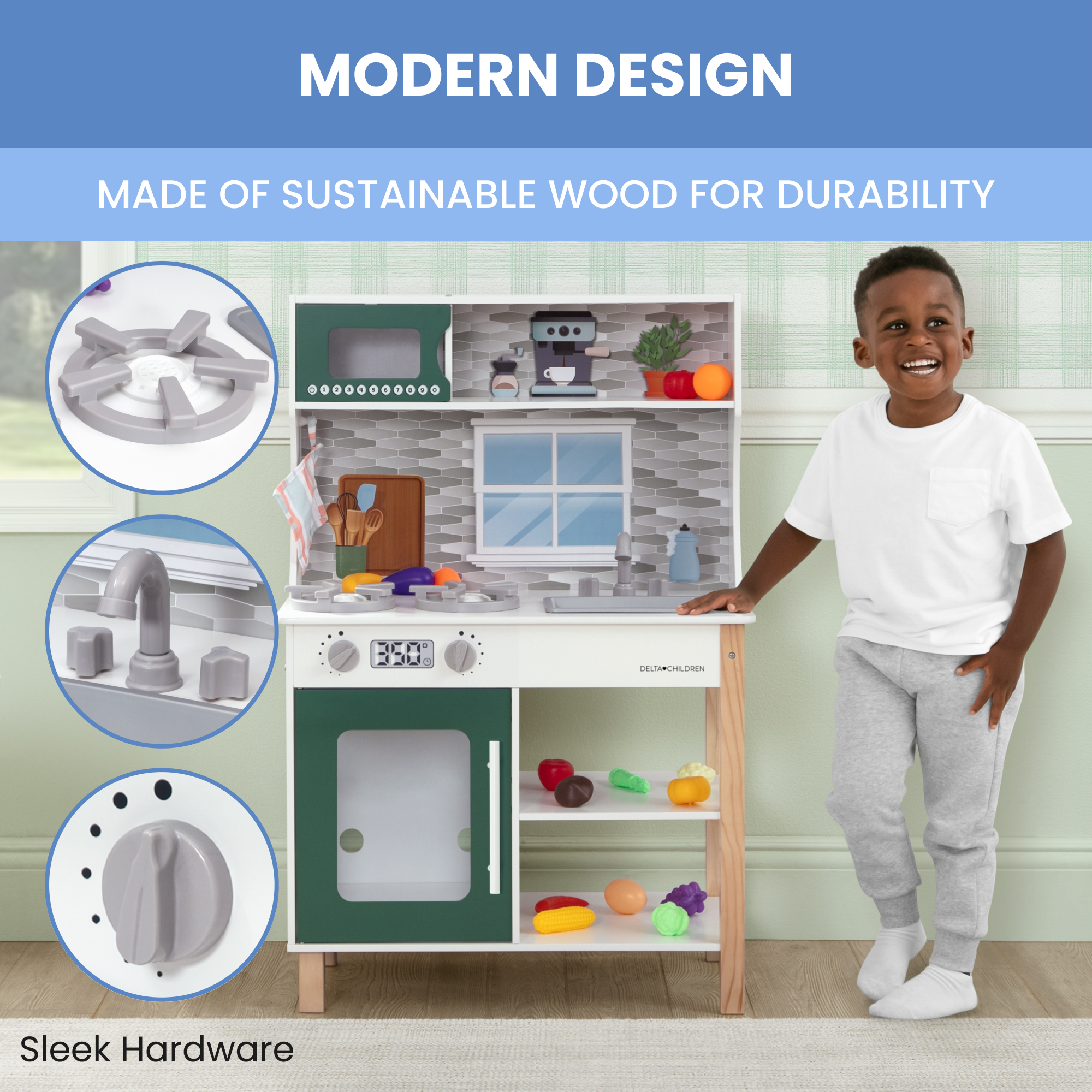 Delta Children Tiny Chef Play Kitchen Green photo 7