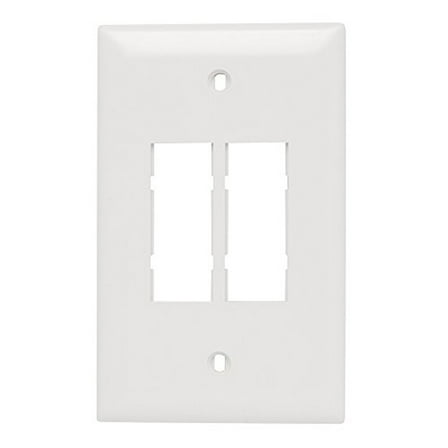 Pass & Seymour TPD4-W Trademaster White 4-Port DataCom Wallplate 1-Gang Cover
