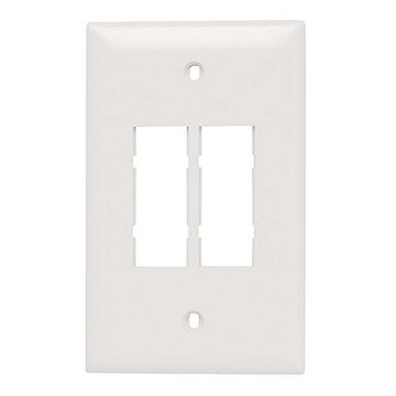 Pass & Seymour TPD4-W Trademaster White 4-Port DataCom Wallplate 1-Gang Cover
