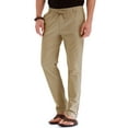 thumbnail image 4 of JWD Men's Cotton Linen Pants Elastic Waist Drawstring Casual Trouser Lightweight Straight-Legs Loose Beach Yoga Pants Gray Khaki-US 34, 4 of 4
