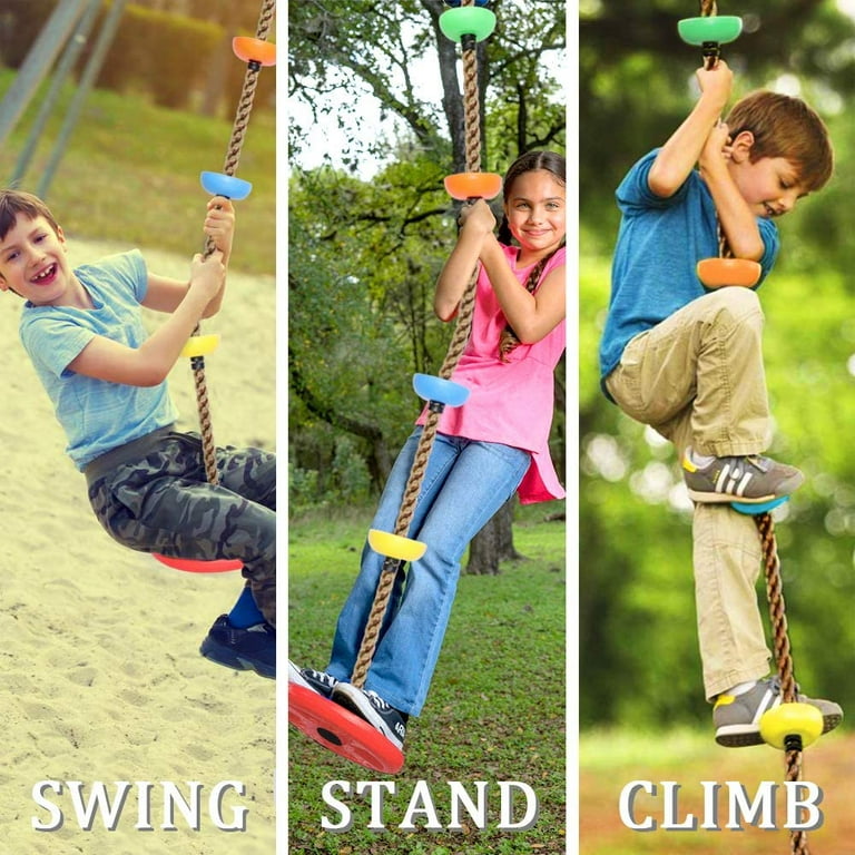 Tree Swing Climbing Rope - Kids Backyard Disc Swings - Outdoor Toys Playset Accessories, Size: 6.29 x 12.2 x 12.2