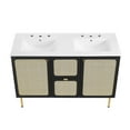 thumbnail image 6 of Modway Chaucer 48" Double Sink Wood & Metal Bathroom Vanity in Black/White, 6 of 17