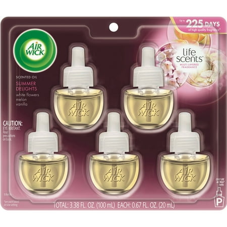 Air Wick Scented Oil Summer Delights Air Freshener Refill - 3.38 fl oz/5pk