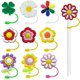 thumbnail image 1 of Paquete de 10 tapas de paja de silicona con flores coloridas, reutilizables, a prueba de polvo, accesorios de paja para cocina y hogar Rojo Verde Cocina, Decoración y Otros, 1 of 5