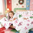 thumbnail image 3 of Manfei Farmhouse Christmas Winter Snow King Size Comforter Sets,Merry Xmas Comforters King Size,Pink Reversible,3pcs,1 Comforter and 2 Pillowcases, 3 of 7