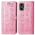 thumbnail image 1 of Funda Cartera FOXDOCK para Motorola Moto G85 , Flip PU con Relieve de Gatos y Perros, Tarjetero y Soporte, 1 of 6