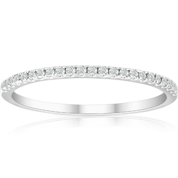 Pompeii 1/5ct Diamond Wedding Band 10K White Gold (G/H,I1-I2)