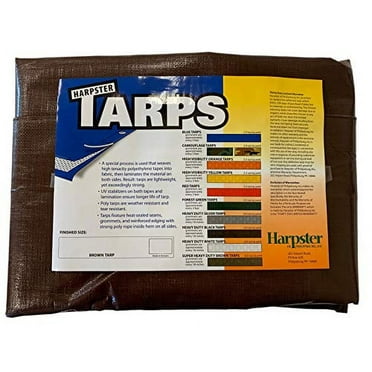 Harpster Tarps 6 ft. x 20 ft. Super Heavy Duty Brown 8 oz. Polyethylene Tarp - 16 Mil Thick