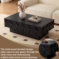 thumbnail image 4 of LKTART 38.6" Modern Coffee Table with Sliding Top & Hidden Storage, Solid Wood Veneer Mid Century Rectangle Center Table for Living Room Home Office, Black, 4 of 10