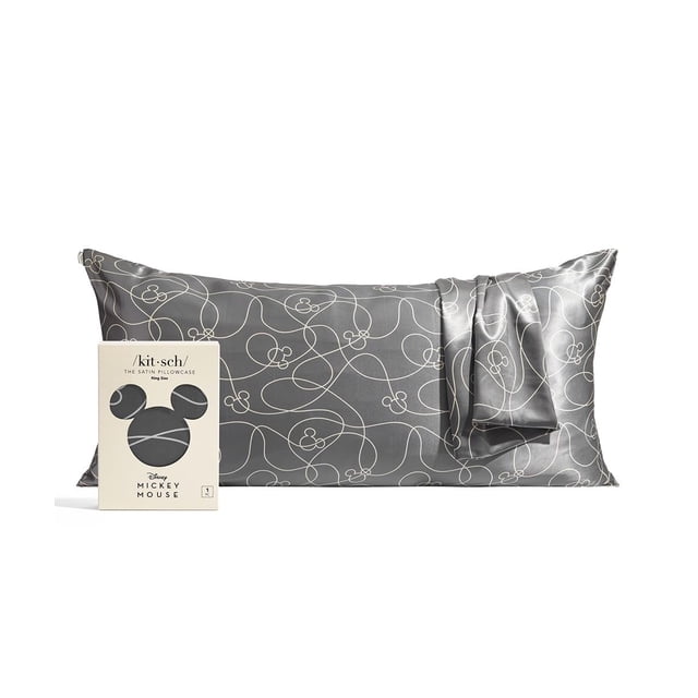 Funda de almohada Kitsch Disney con diseño de Mickey Mouse, satinada, tamaño king