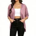 thumbnail image 5 of 3/4 Sleeve Tops for Women Lightweight Shirt Casual Open Front Loose Fit Spring Summer Cardigans, 5 of 9