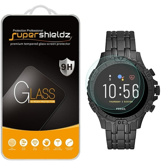 [2-Pack] Supershieldz for Fossil Gen 5 Smartwatch Garrett HR Tempered Glass Screen Protector, Anti-Scratch, Anti-Fingerprint, Bubble Free