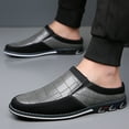 thumbnail image 6 of Men's Casual Loafers Fashion Simple Leather Walking Oxford Breathable Comfortable Slip-On Slippers Gray 13 US, 6 of 7