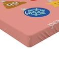 thumbnail image 2 of Ambesonne Christmas Emoji Fitted Sheet, Cartoon Star Snow, Queen Size, Blush and Multicolor, 2 of 3