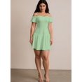 thumbnail image 4 of Vestido casual LALACAT de verano con hombros descubiertos, línea A, verde para mujer, 4 of 6