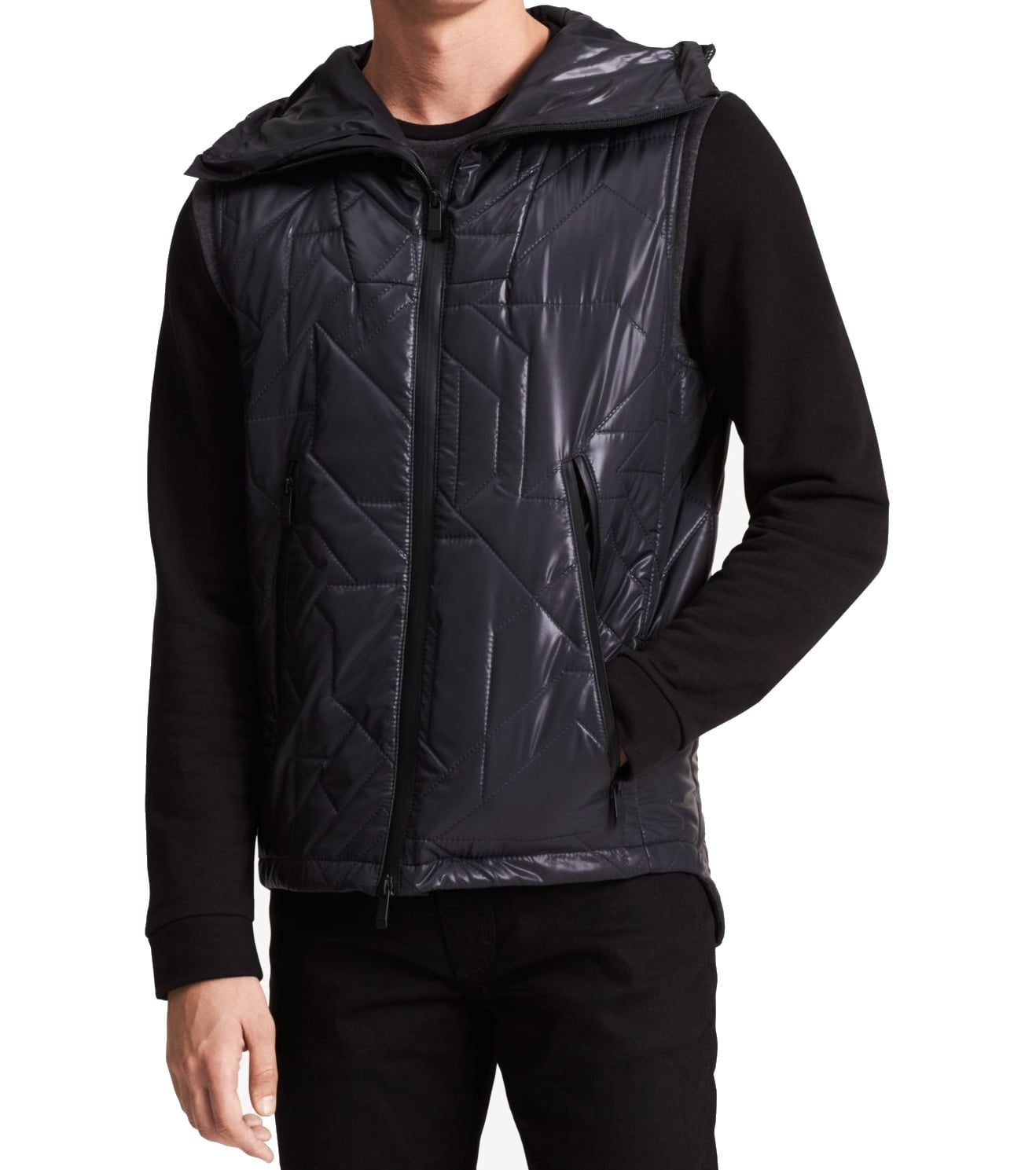 Calvin Klein - Calvin Klein Mens Ck One Geometric Quilted Jacket, Black ...