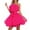 Hot Pink, variant on Hontri Women's Formal Dress, Womens Off Shoulder Top Wedding Pleated Mesh Party Mini Dress Pink Xl