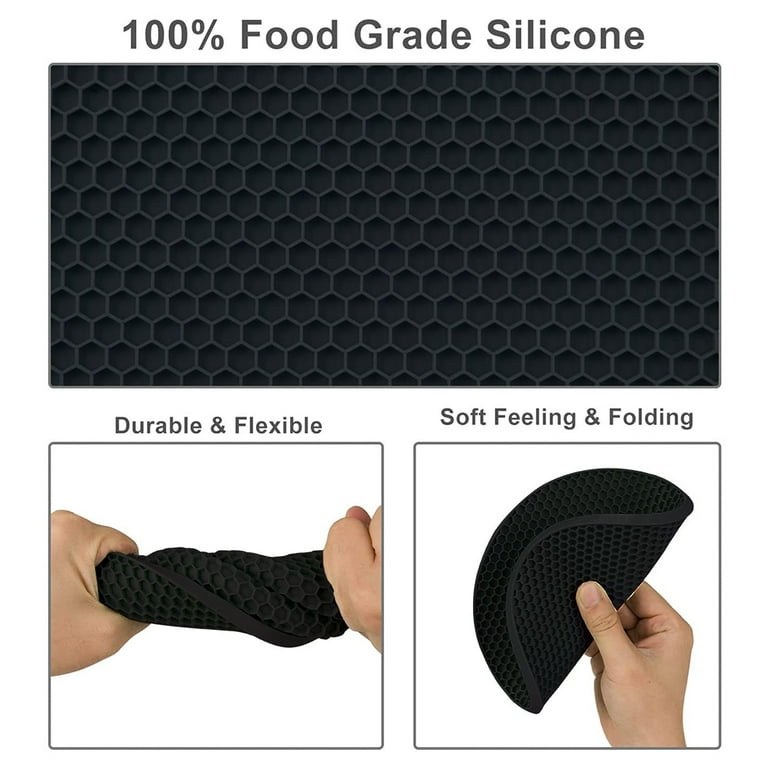 Silicone Mats, Hot Pot Holders Insulation Mat Pad with Hanger Holes, Non  Slip Durable Food Grade Coasters Heat Resistant Hot Pads Pots Pans Bowl  Mats