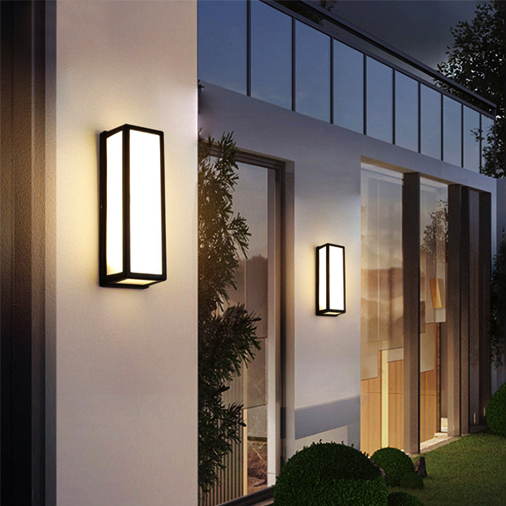 Briignite 50W White LED Outdoor Wall Mount, Modern Porch and Patio Wall Light for Dining Room, Suitable for Garage, Yard,Patio,Use Batteries(Not Included)