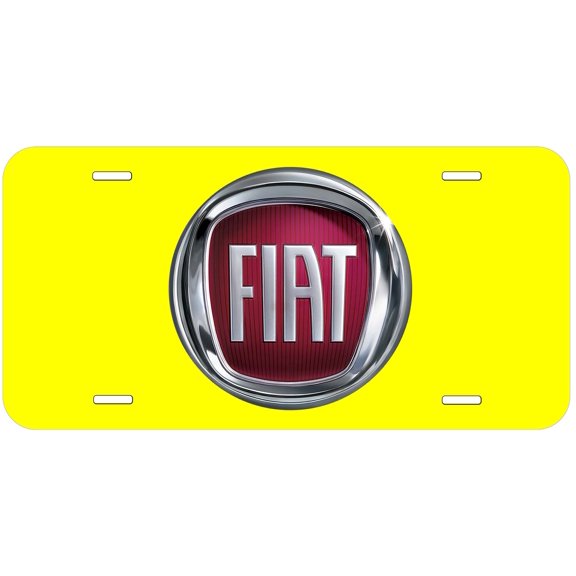 Fiat Yellow Flat Novelty Car Auto License Plate