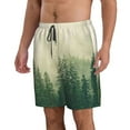 thumbnail image 2 of KLL Fog Forest Men's Casual Summer Beach Shorts Hawaiian Shorts with Pockets-XX-Large, 2 of 5