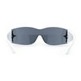 thumbnail image 4 of Womens Wrap Around Shield Star Jewel Retro 90s Sunglasses White Black, 4 of 4