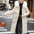 thumbnail image 4 of MuZeFu Winter Coat Ladies Thicken Warm Down Cotton Jackets Women's Fall And Winter Long Sleeved Warm Cotton Jacket Bread, 4 of 7