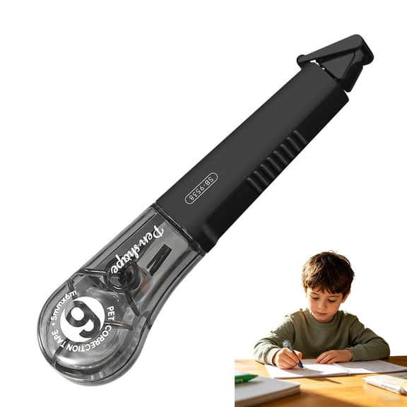 Correction Tape, Pen-Style Correction Tape Pens, Comfortable Correction Tape Smooth Instant Dry Application for Office Supplies, Classroom Must Haves, Black