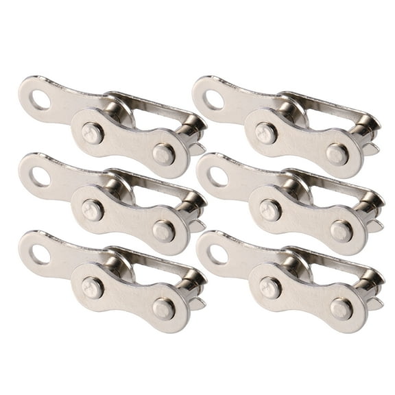 Unique Bargains 6 Pair Single Speed Silver Tone Chain Links for Bike Repair Parts
