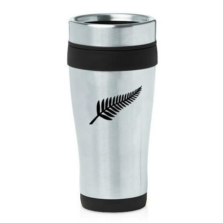 16oz Insulated Stainless Steel Travel Mug New Zealand Silver Fern Black Walmart Com Walmart Com