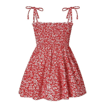 

Summer Savings Clearance 2023! loopsun Summer Toddler Baby Girls Sleeveless Sling Dress Graphic Print Children s Clothing Red 18-24 Months