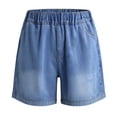 thumbnail image 7 of Tdoqot Boys Denim Shorts with Pockets- Casual Baggy Straight Leg Elastic Waist Kids Jean Shorts Blue Size 6, 7 of 7
