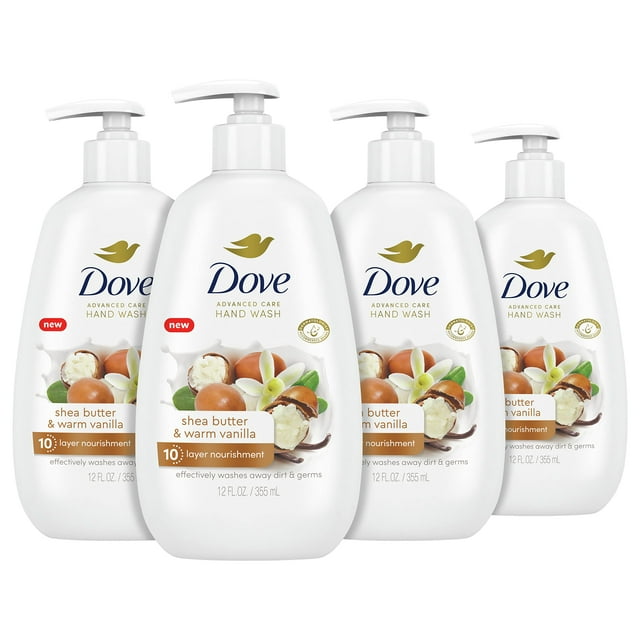 Hand Wash Dove Advanced Care con manteca de karité y vainilla caliente, 12 ml