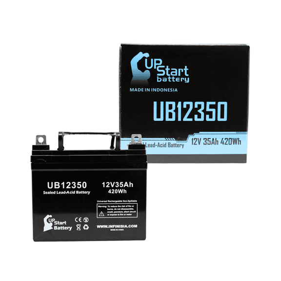 Compatible KUBOTA T1460 Battery - Replacement UB12350 Universal Sealed Lead Acid Battery (12V 35Ah, 35000mAh, L1 Terminal, AGM, SLA)