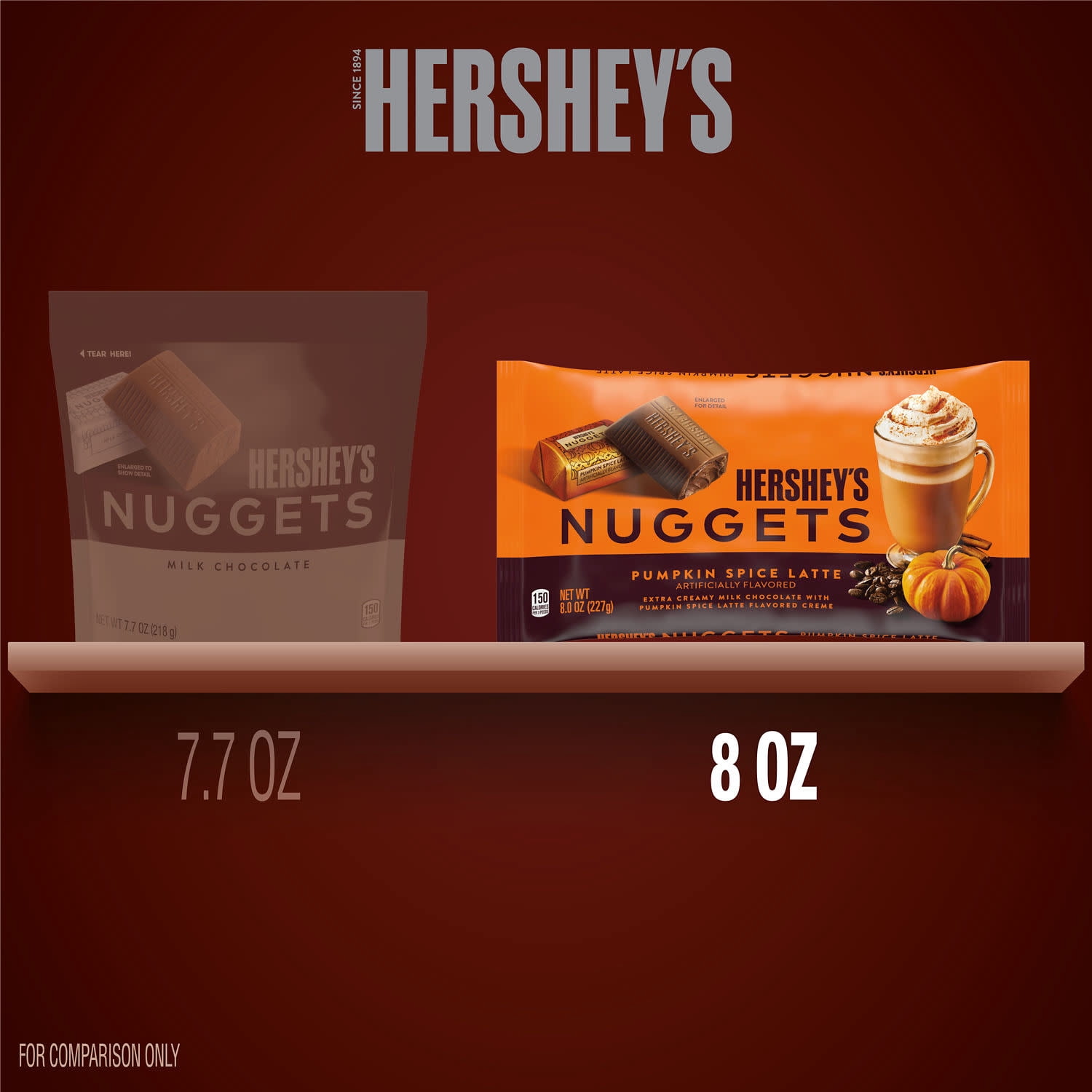 Hershey's Nuggets Pumpkin Spice Latte Flavored Halloween Candy, Bag 8 oz