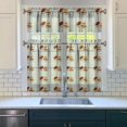 thumbnail image 3 of 3 PCS Kitchen Curtains Set - Papaya Tropical Fruit Print Tier Curtains with Valance, 54x18 + 27.5x36 Inch, Rod Pocket Semi-Sheer Farmhouse Window Treatment, Cute Kawaii Cartoon Decor for Kitchen, 3 of 5