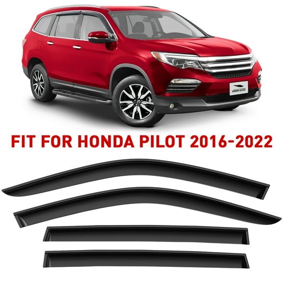 Voron Glass Tape-on Extra Durable Rain Guards for Honda Pilot 2016-2022, Window Deflectors, Vent Window Visors, 4 Pieces - 100851