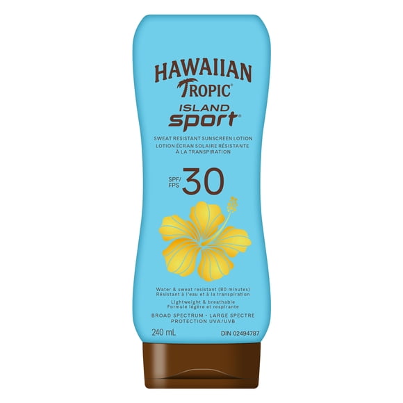 Hawaiian Tropic® Island Sport® Lotion Écran Solaire Résistante à la Transpiration, SPF 30