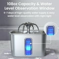 thumbnail image 4 of Ophanie 108oz/3.2L Stainless Steel Cat Water Fountain with Replacement Filters & Silicone Mat, Automatic Water Dispenser for Cat and Dogs, Electric Drinking Bowl Suitable for Multiple Pets, Silver, 4 of 12