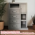 thumbnail image 3 of Cajonera alhajero con llave 4 cajones jaladeras metalicas Anayanzy gris R21 R21 Muebles Anayanzy Moderna Cajonera, 3 of 9