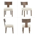 thumbnail image 6 of Guyou Farmhouse Dining Chair Set of 4, Linen Upholstered Kitchen Chairs with Solid Wood Backrest, Wooden Armless Side Chairs for Dining Room Kitchen, Beige Fabric, 6 of 7