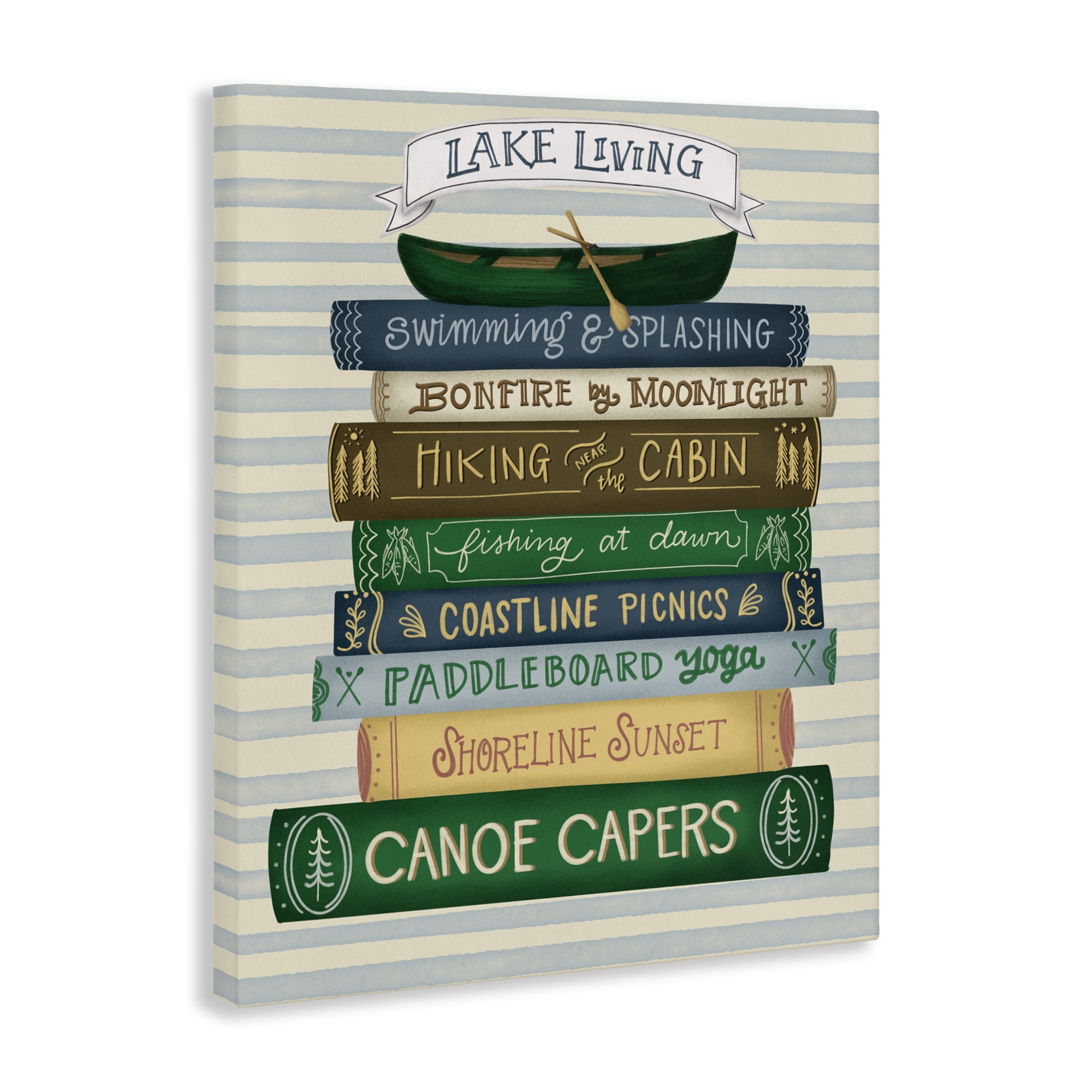Stupell Industries Lake Living Books Canvas Wall Art, design by Giao Williams