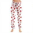 thumbnail image 3 of Hearthz Valentine's Day Heart Print Women Pajama Pant Drawstring Elastic Cuffs Women's Pj Bottoms Winter Soft Lightweight Sleeping Pants Women with Pocket, 3 of 6