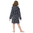thumbnail image 4 of FORMRS Niños Bathrobe Unisex Hooded Robe Soft Plush Pajamas Sleepwear, Size 2-3T, Red Fireworks Pattern, 4 of 7