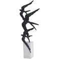 thumbnail image 6 of 8" x 21" Black Polystone Flying Bird Sculpture with White Block Base, by DecMode, 6 of 9